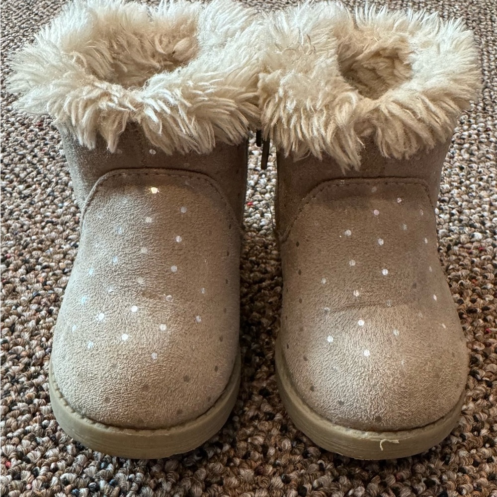 Cat & Jack Tan Fur-Lined Boots